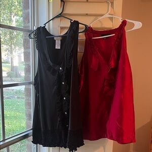 4/$25 SALE BUNDLE OF TWO Ruffle Tanks Size 16 Size 3X